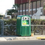 Green bins for glass recycling in Cyprus