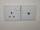 power sockets on a wall in Cyprus, British style